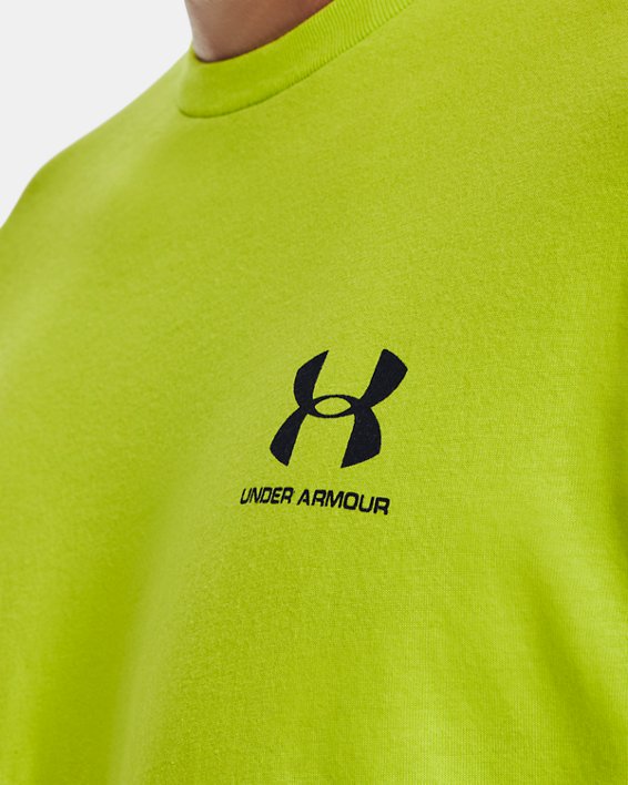 Men's UA Sportstyle Left Chest Short Sleeve Shirt, Green, pdpMainDesktop image number 3